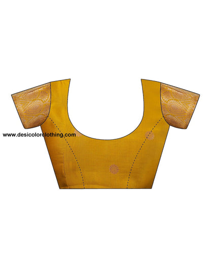 Yellow Banarasi Silk Woven Saree