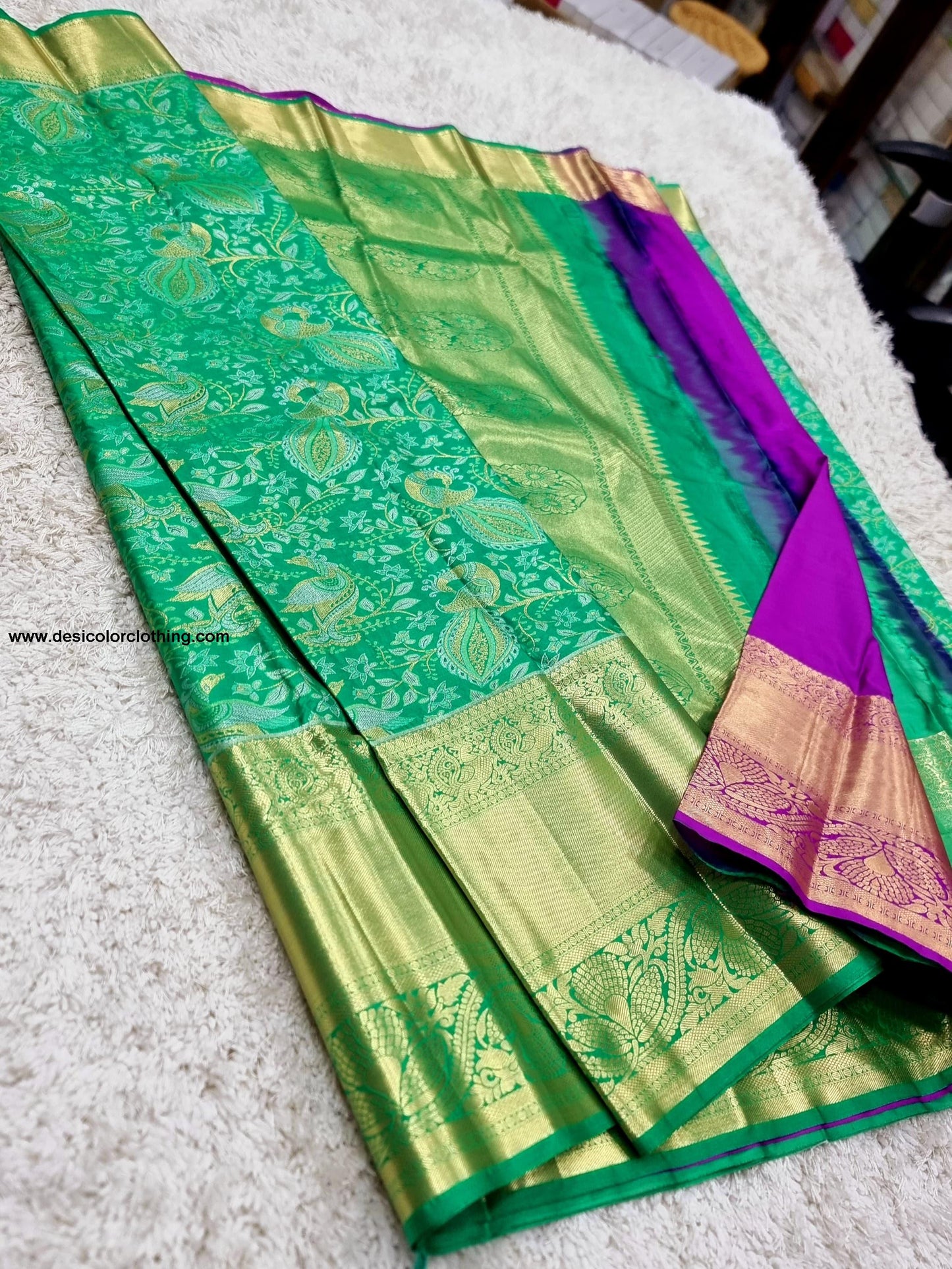 Kanchipuram Meenakari Pattern Bridal Blended High Quality Budget Silk Sarees