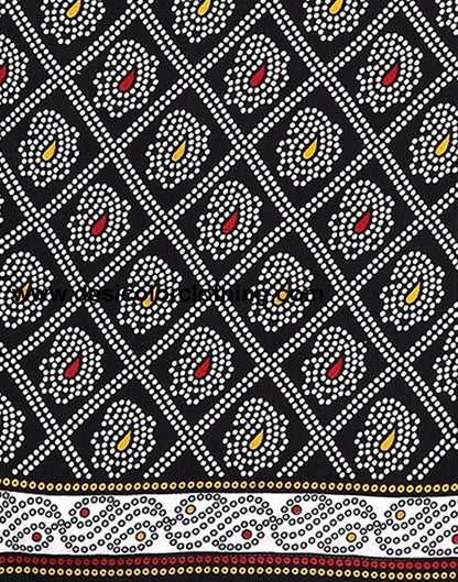 Black Printed Cotton Unstitched Salwar Suit Material