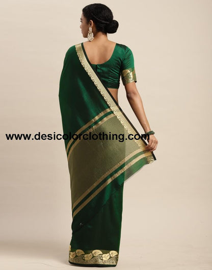 Bottle Green Silk Saree