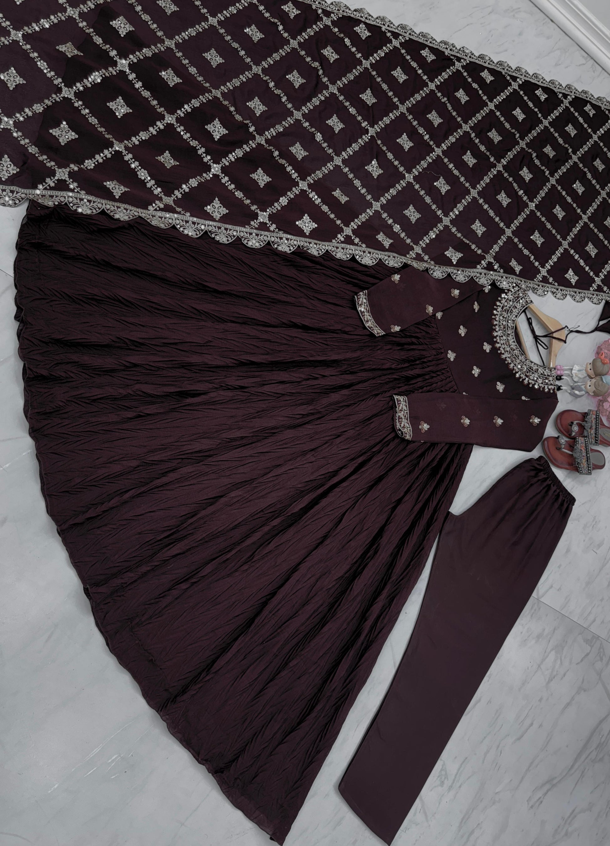 Product Image - Elegant Gown with Dupatta Collection 2024 - Ethnic and Festive Wear