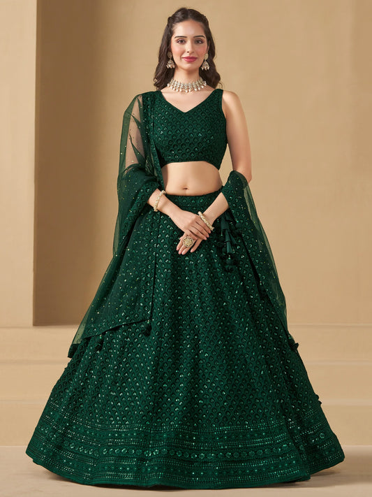 Product Image - Blue Georgette Bridesmaid Lehenga Choli