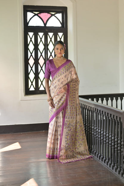 Product Image - Designer Tussar Silk Saree with Madhubani Prints - Festive & Wedding Wear