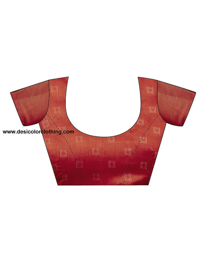 Red Cotton Printed Saree