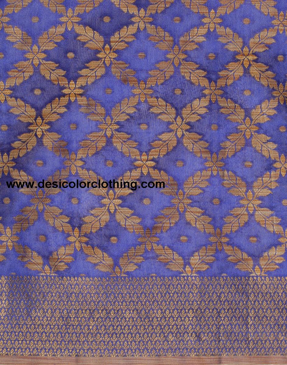 Royal Blue Coloured Banarasi Cotton Silk Saree