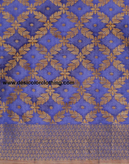 Royal Blue Coloured Banarasi Cotton Silk Saree