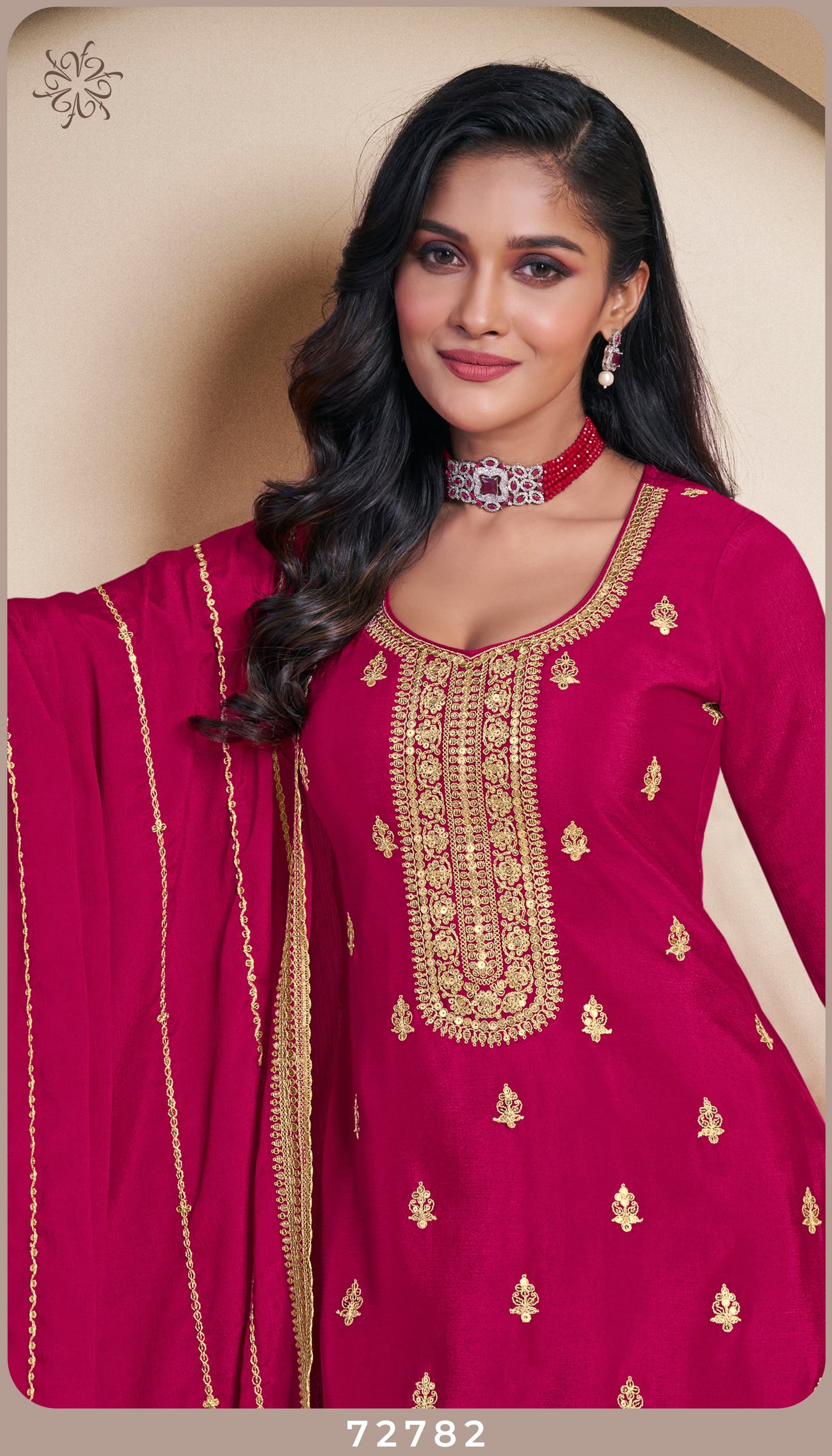 Product Image - KULEESH - SANGEET Designer Georgette Saree - Embroidered Chinon Fabric