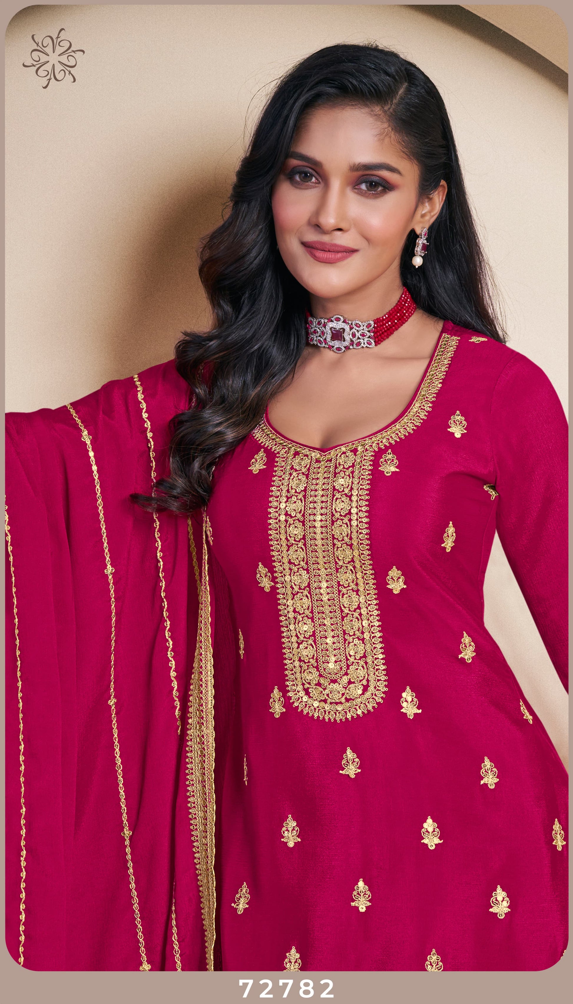 Product Image - KULEESH - SANGEET Designer Georgette Saree - Embroidered Chinon Fabric
