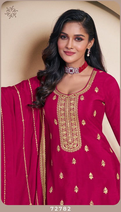 Product Image - KULEESH - SANGEET Designer Georgette Saree - Embroidered Chinon Fabric