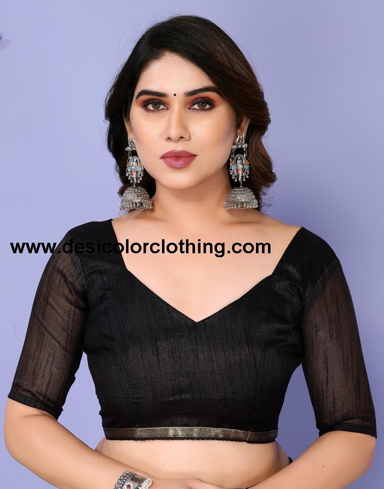 Black Chiffon Printed Saree