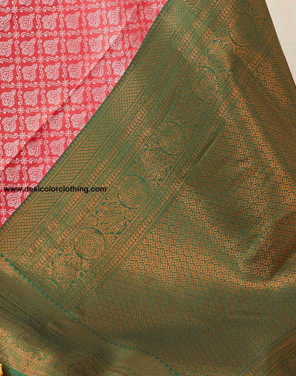 Dark Green Jacquard Silk Saree