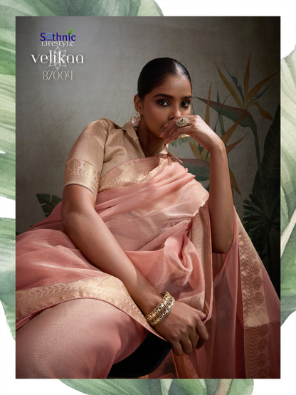 Product Image - Designer Tissue Silk Saree with Woven Patta & Pallu