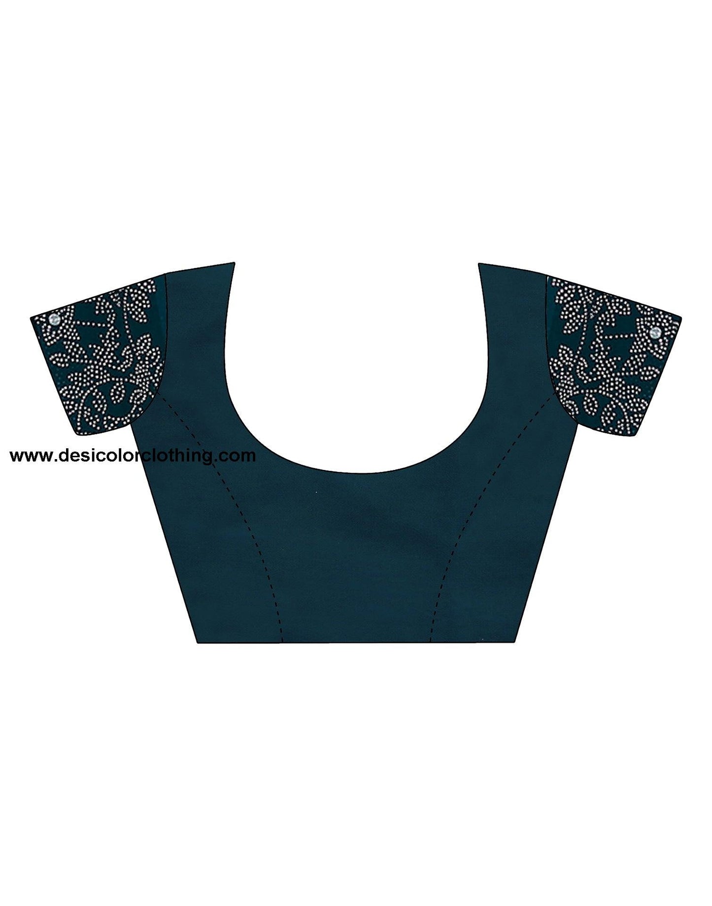 Blue Swarovski Georgette Stone Work Saree