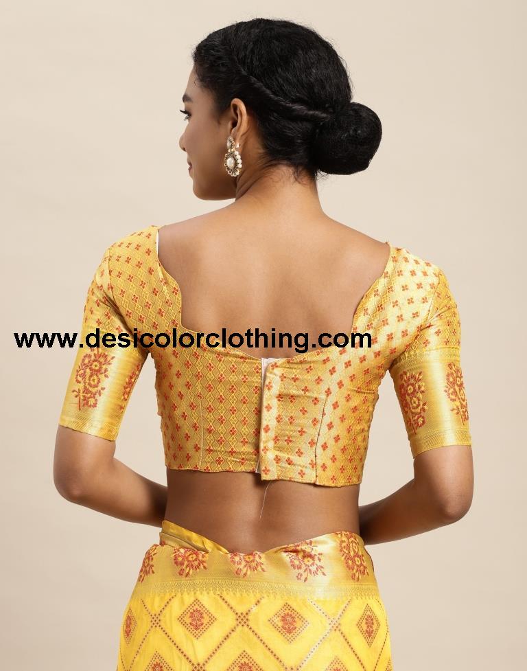 Turmeric Yellow Organza Saree