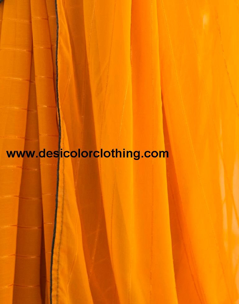 Turmeric Plain Georgette Saree
