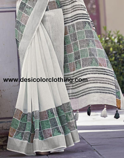 White Cotton Saree