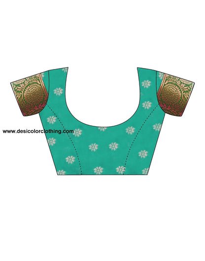 Rama Green Jacquard Silk Saree