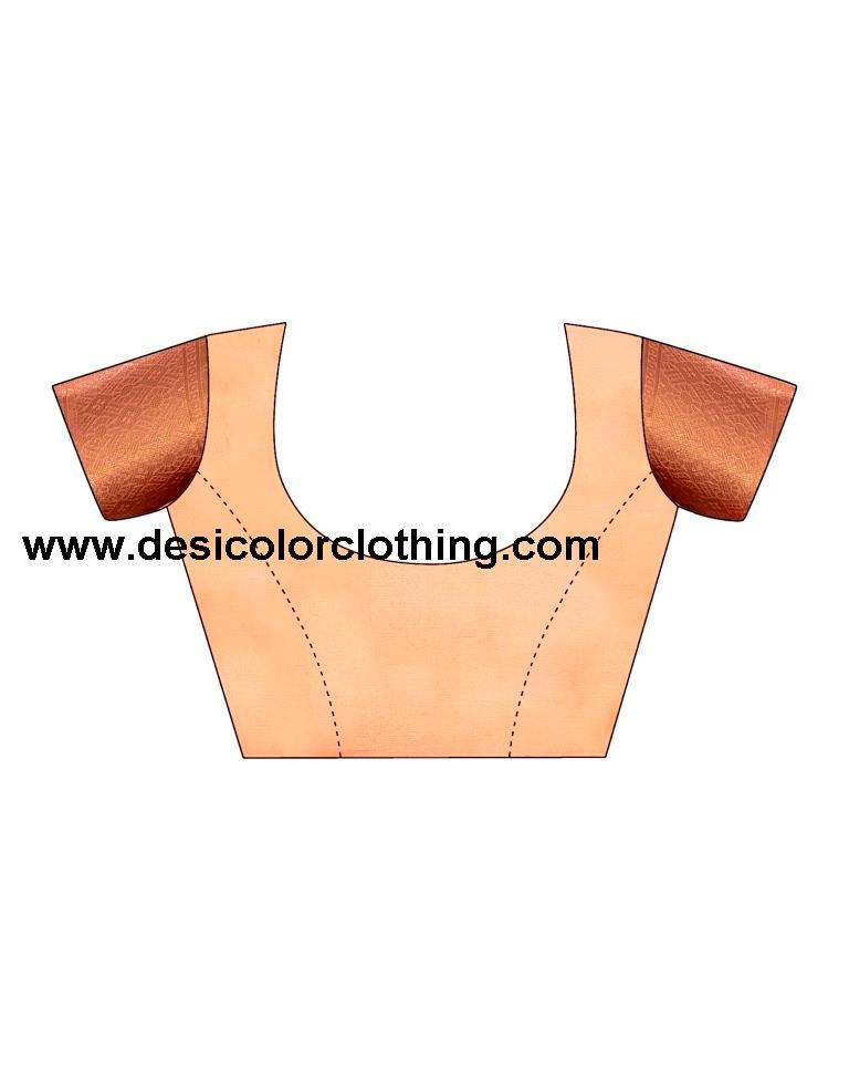 Dusty Orange Silk Plain Saree