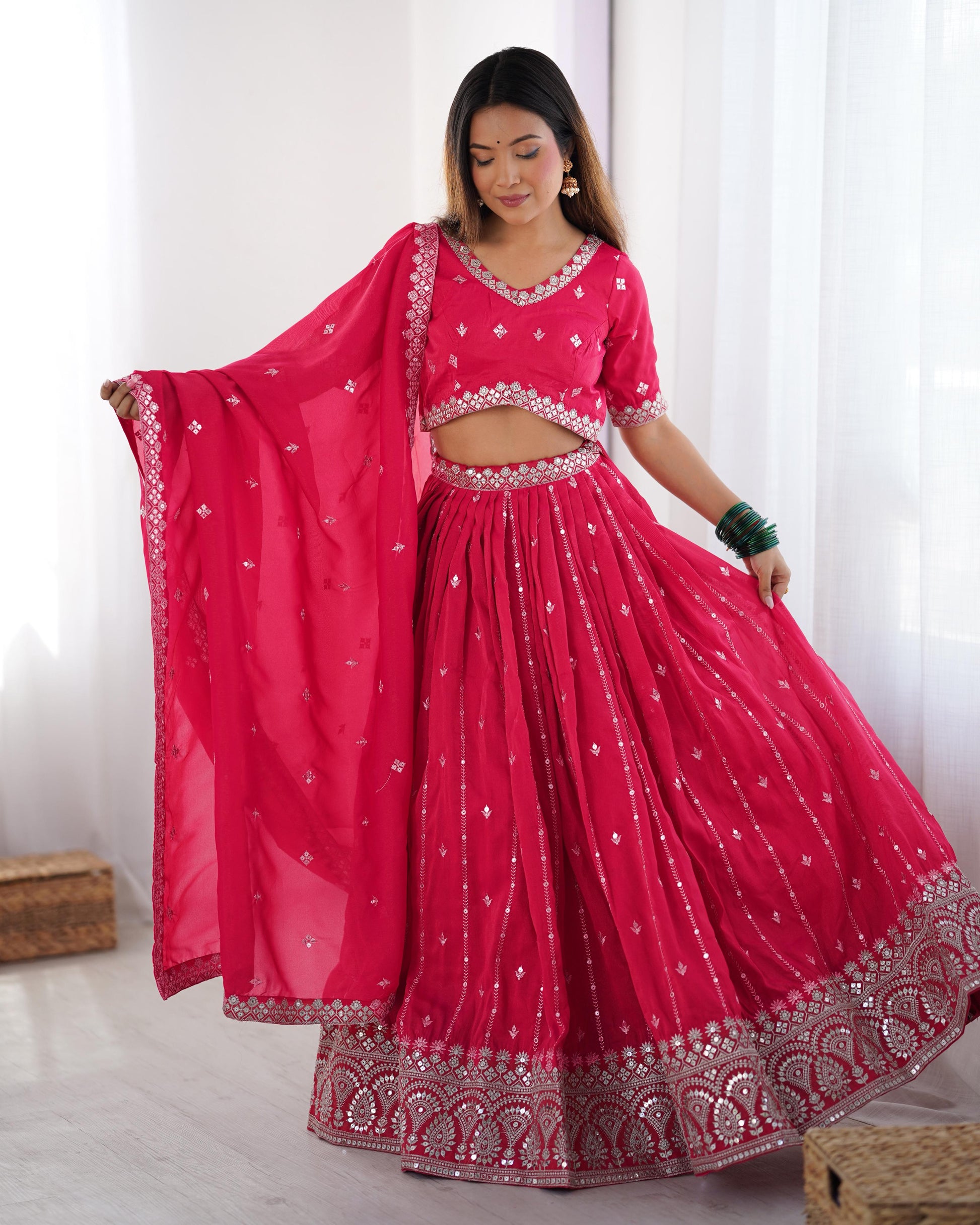 Product Image - Designer Lehengha - Shimmer Silk, Festival Ready