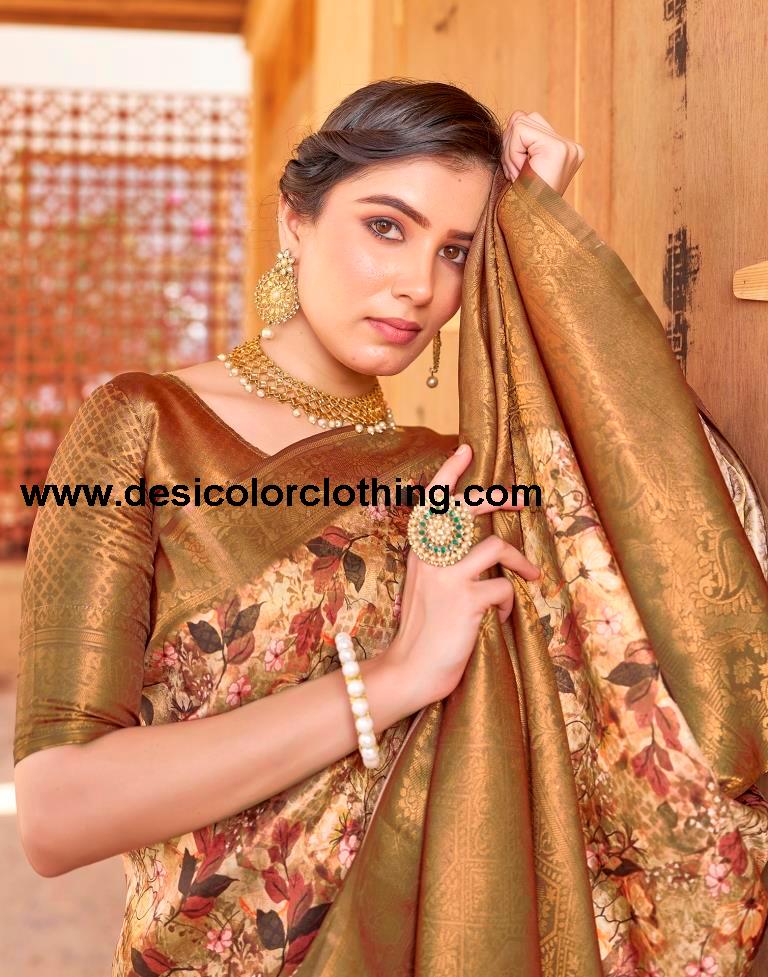 Yellow Silk Printed Ready To Wear