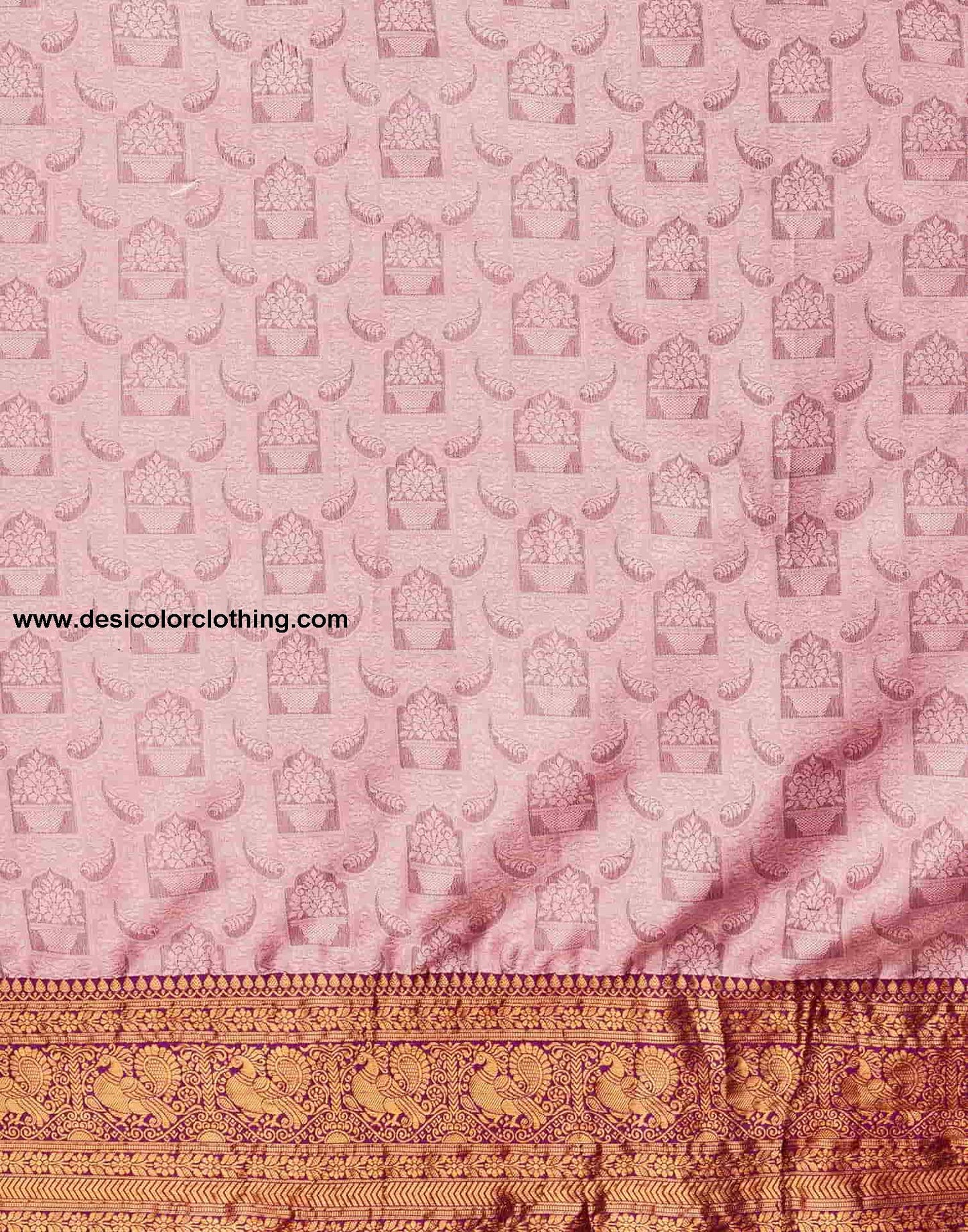 Pink Banarasi Silk Woven Saree