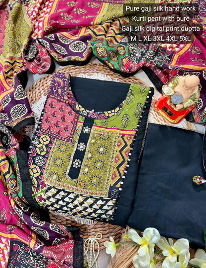 Product Image - Designer Gajji Silk 3-Piece Suit Set – Perfect for Weddings & Festivals