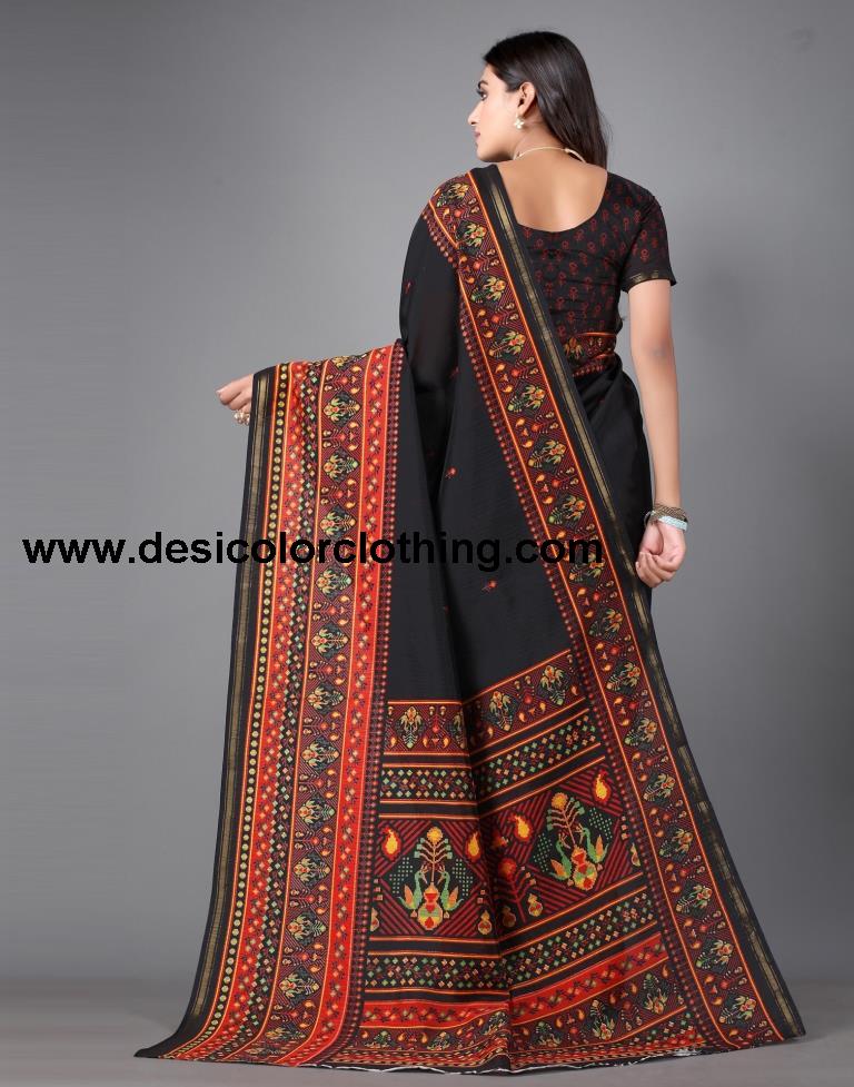 Black Printed Saree | 2306S120