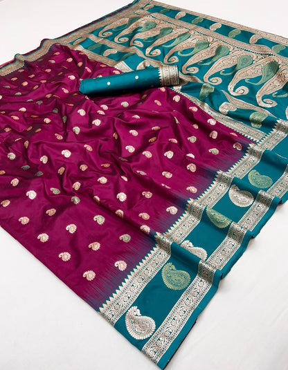 Product Image - Designer Banarasi Silk Saree with Zari Weaving