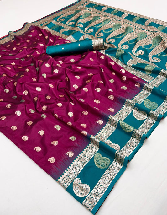 Product Image - Designer Banarasi Silk Saree with Zari Weaving