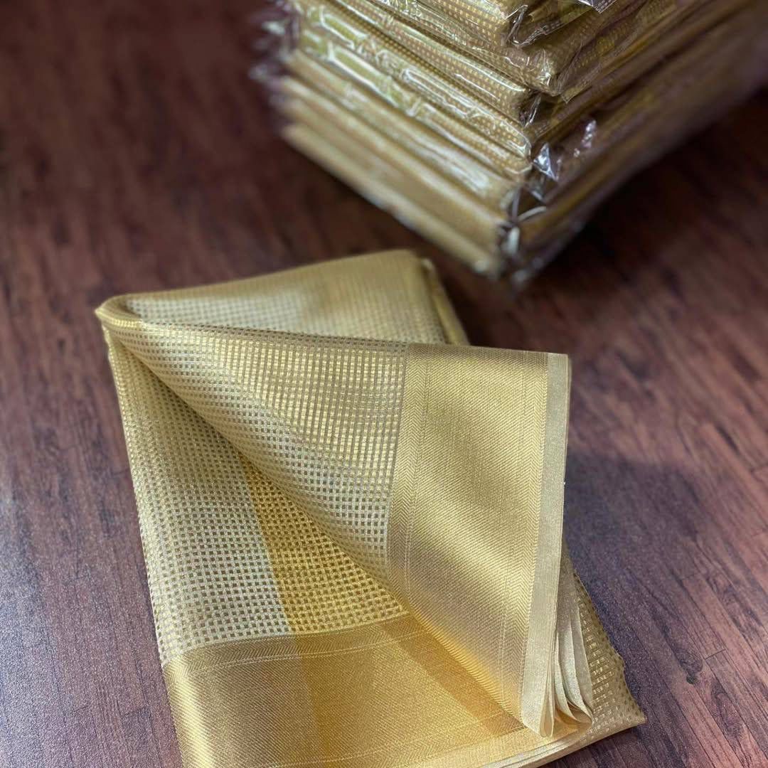 Product Image - Golden Tissue Silk Banarsi Handloom Saree