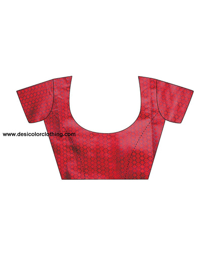 Red Printed Silk Saree
