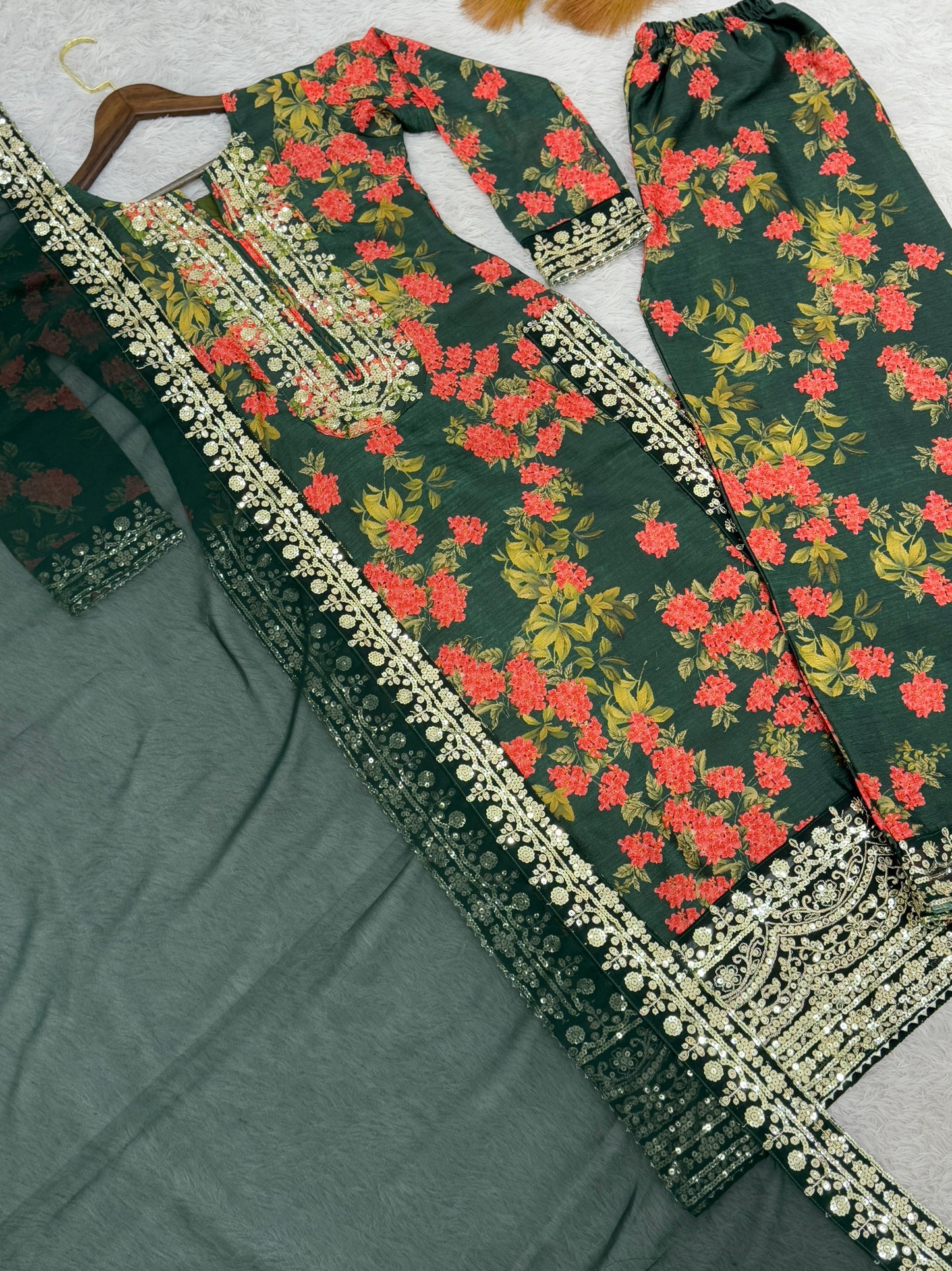 Product Image - Exquisite 3-Piece Eid Collection Kurti-Plazzo with Dupatta