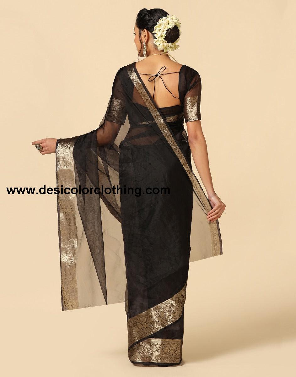 Black Organza Saree