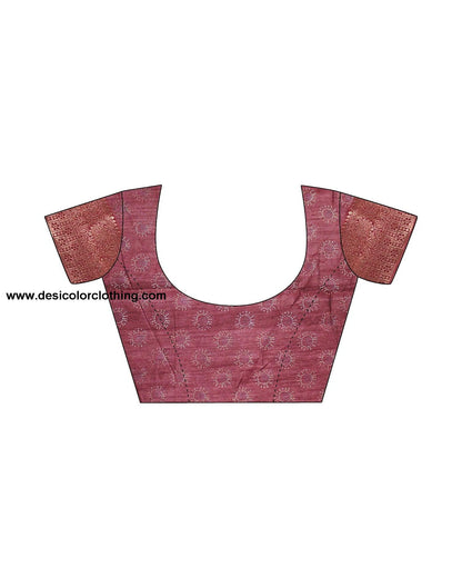 Pink Silk Printed Saree