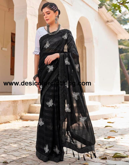 Black Chiffon Plain Ready To Wear