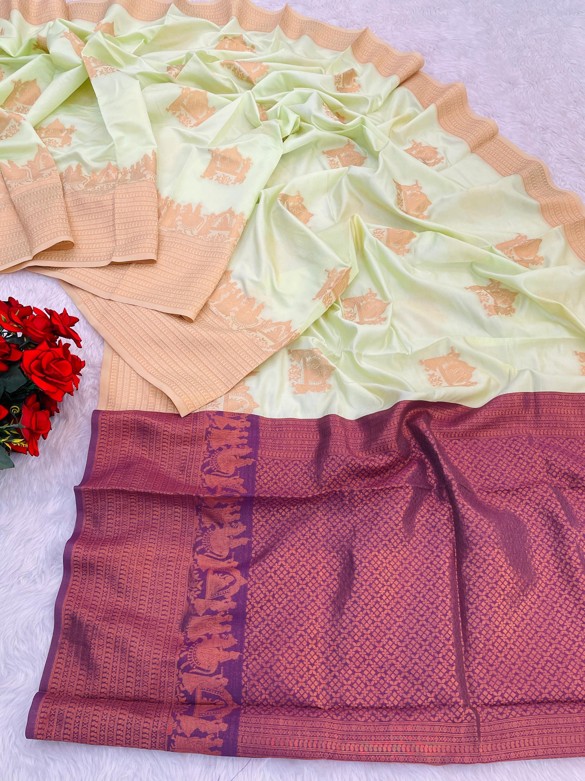 Product Image - Elegant Tissue Soft Silk Banarasi Saree - Ethnic Wear