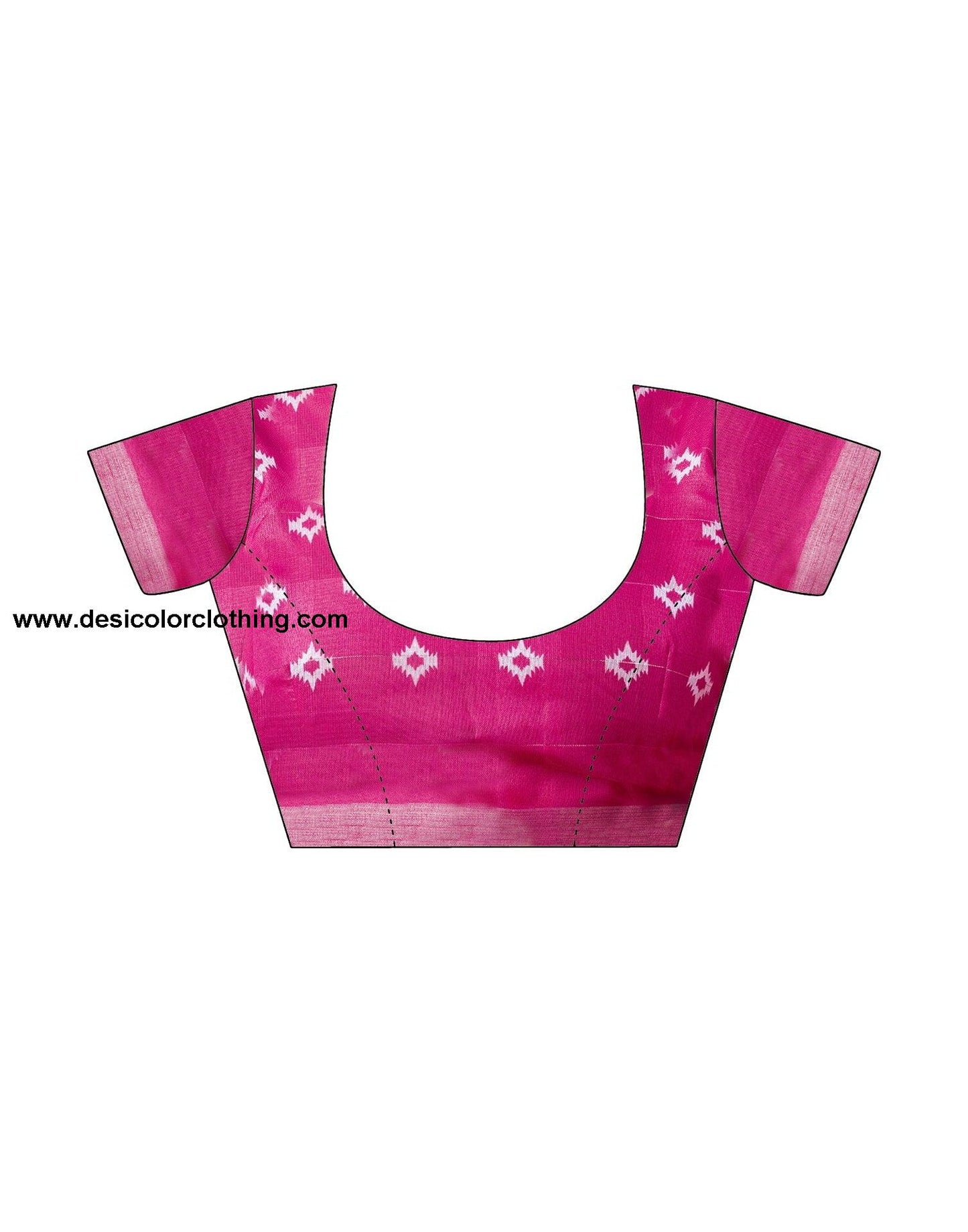 Pink Printed Cotton Geometric Saree