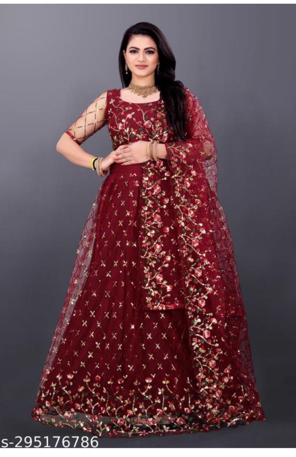 Product Image - Elegant Net Fully Stitched Lehengas - 2