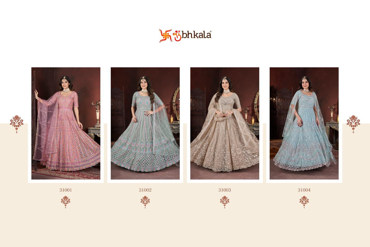 Product Image - Exclusive Long Floor Length Embroidered Gown Collection by SHUBHKALA