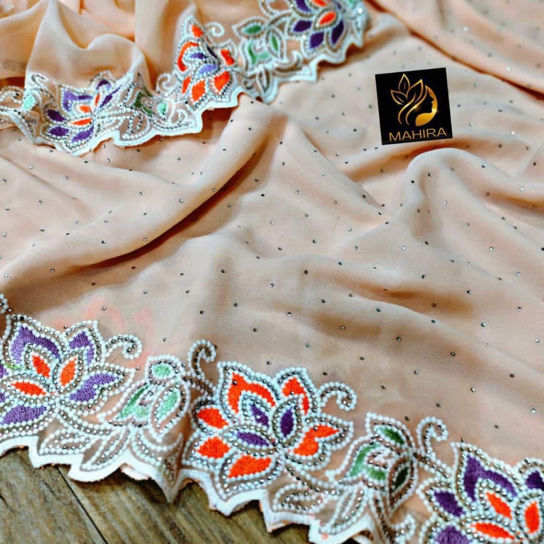 Product Image - Designer Georgette Saree - Perfect Festive and Wedding Attire