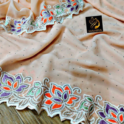 Product Image - Designer Georgette Saree - Perfect Festive and Wedding Attire
