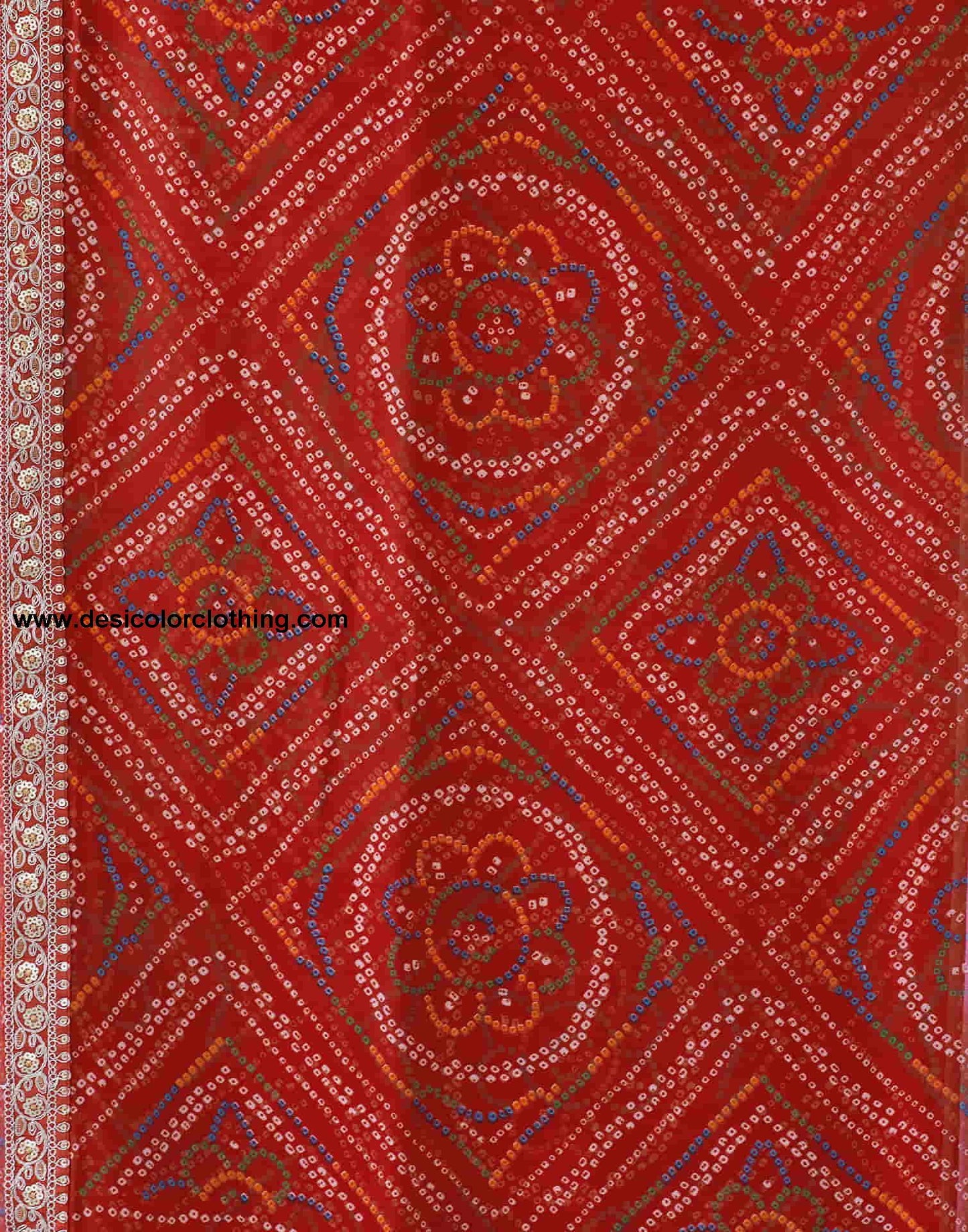 Red Georgette Bandhani Saree