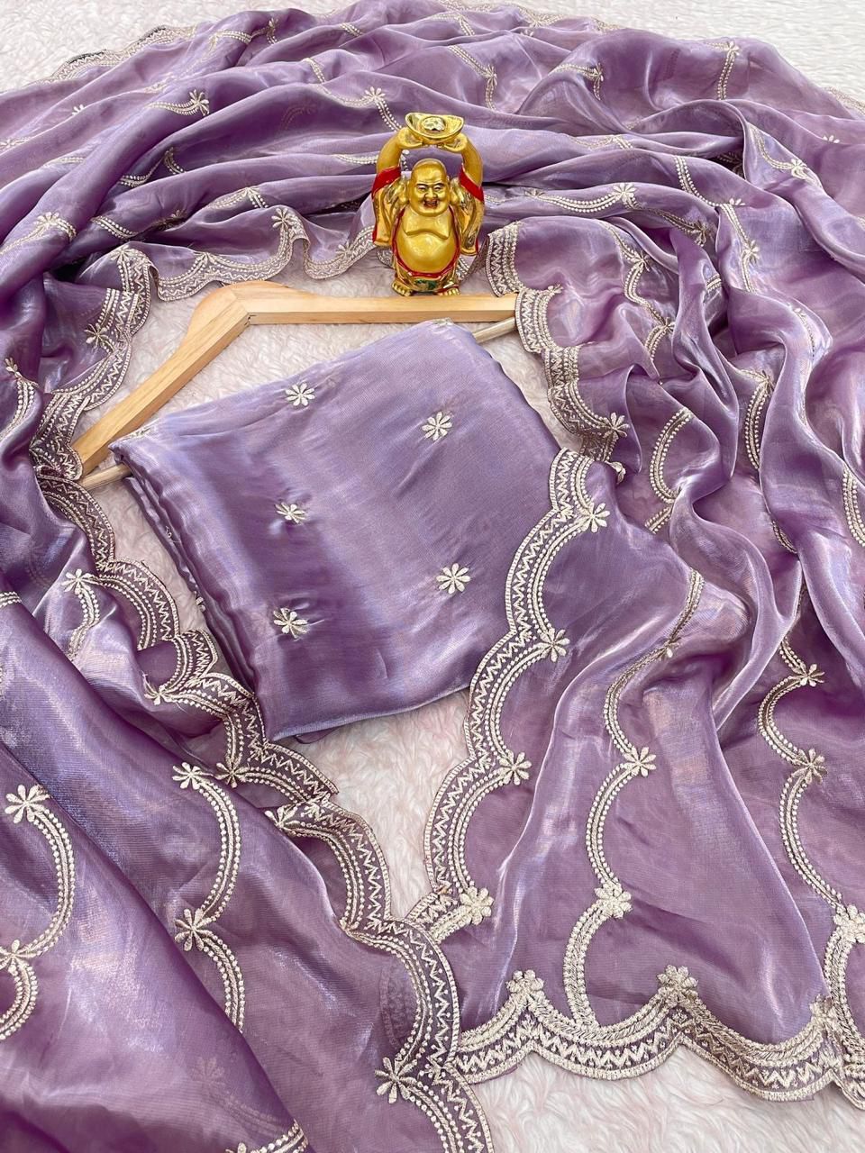 Product Image - KK Creation Designer Party Wear Saree | Georgette Fabric, Embroidery Work