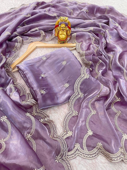 Product Image - KK Creation Designer Party Wear Saree | Georgette Fabric, Embroidery Work