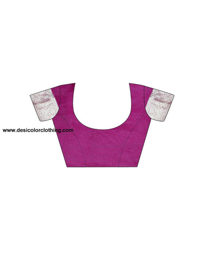 Dark Pink Plain Organza Saree