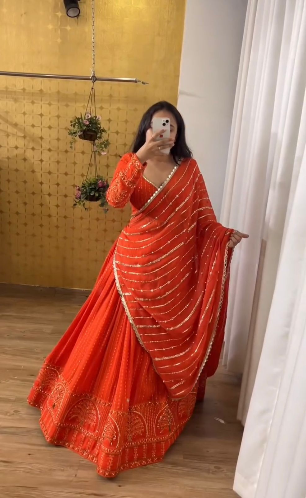 Product Image - QRC-321 Lehengha Choli Set - Foux Georgette, Thread with Sequnce Work