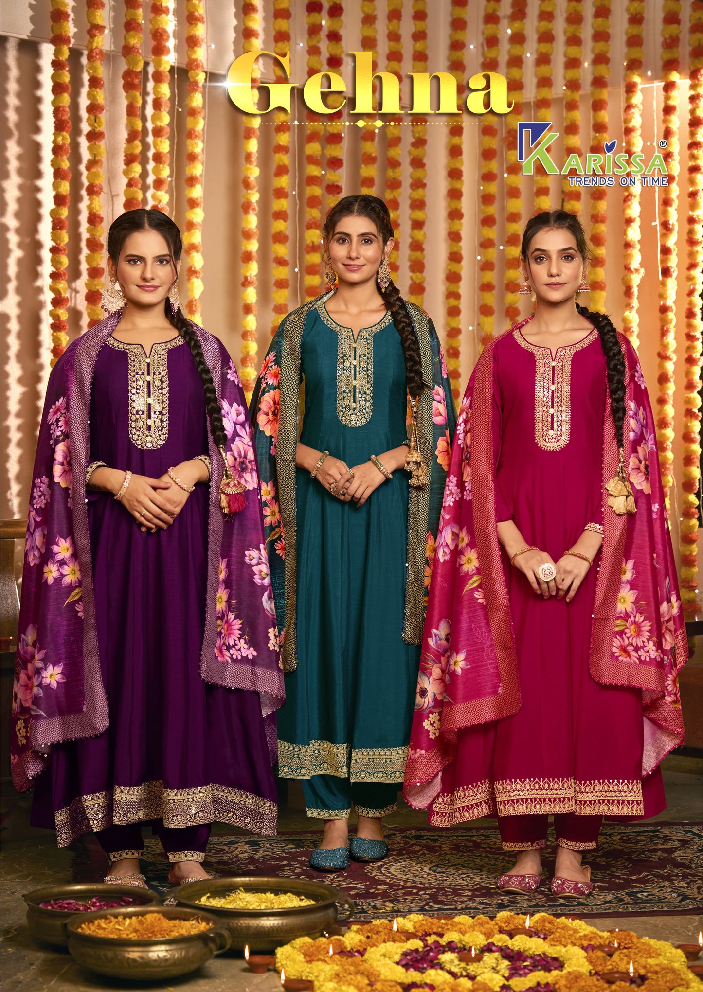 Product Image - Karissa Gehna Designer Saree - Premium Vichitra Silk Ethnic Wear
