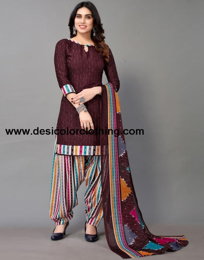 Printed Polyester Unstitched Salwar Suit Material