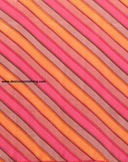 Pink & Multicoloured Georgette Printed Saree