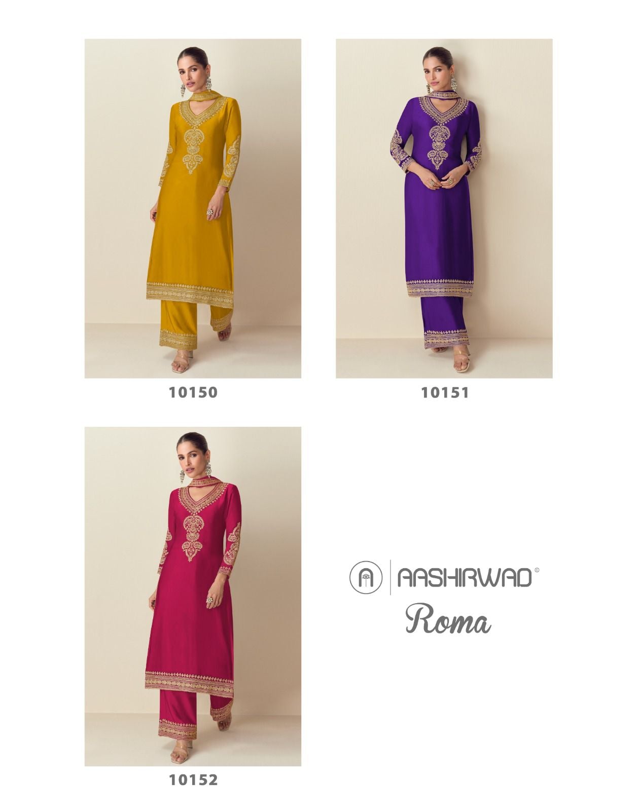 Product Image - Roma Designer Saree - Premium Chinon Silk Ethnic Wear for Festive Occasions